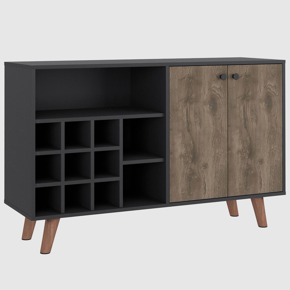 Photos - Display Cabinet / Bookcase Lindon Bar Cabinet Black/Walnut - RST Brands