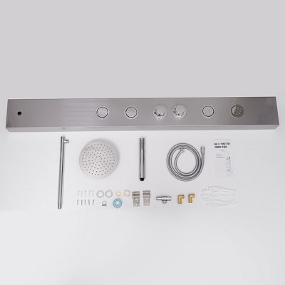 Nickel Chrome Multi-function Shower Panel with Adjustable Head