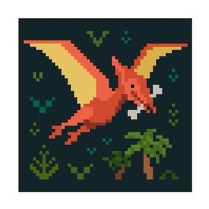 Trademark Fine Art - Victoria Barnes  Pixel Dinos III Canvas Art - 1 of 4