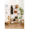 Nordlys Solid Bamboo Wood Hall Tree Exotic Boho Entry - 2 of 4