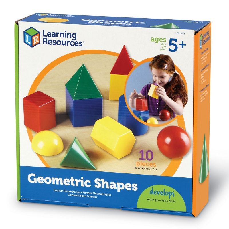 Learning Resources Large 3" Geometric Shapes Set - 10 Pieces, Ages 5+ Geometry for Kids, Math Learning Games for Kids, 4 of 6