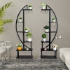 SEVOBAL 6 Tier 2pcs Indoor Plant Stand Metal Plant Stand Flower Stand of Half Moon Shape Ladder Flower Pot Stand Rack Hanging Loop Multi-Purposech - 2 of 4