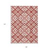 Red And Ivory Geometric Washable Indoor Outdoor Area Rug - 3 of 4