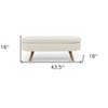 HomeRoots 44" Beige and Brown Linen Upholstered Storage Bench with Flip Top - 3 of 4