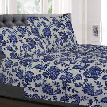 4 Piece Printed Sheet Set, Supreme Soft 1800 Series, Double Brushed Microfiber Sheets by Sweet Home Collection™