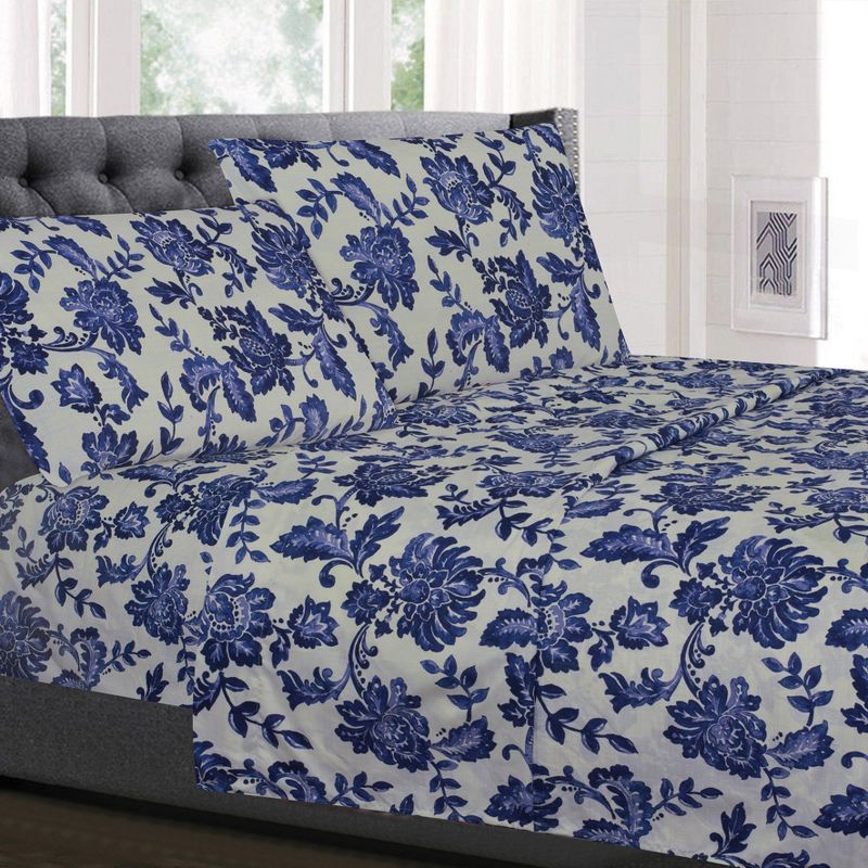 4 Piece Printed Sheet Set, Supreme Soft 1800 Series, Double Brushed Microfiber Sheets by Sweet Home Collection™, 1 of 6