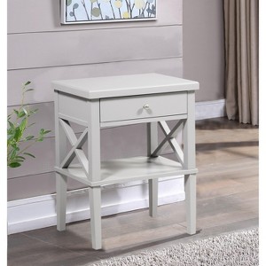 NicBex 28 Inch Wooden Nightstand with Drawer and Open Shelf,Side Table for Bedroom,Living Room - 1 of 4
