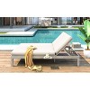 PAGED Double Chaise Lounge Outdoor Patio Chaise Lounge with 5-Position Adjustable Backrest Folding Side Trays for Pool, Garden, Yard - 2 of 4