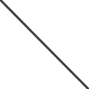 Black Bow Jewelry 2.25mm Black Plated Stainless Steel Round Curb Chain Necklace - 1 of 4