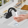 LOVMOR 2-Handle Bathroom Sink Faucet 3 Hole, Black - 3 of 4