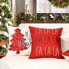 Lomsoe 4pcs Red Christmas Throw Pillow Cover Decoration Christmas Farmhouse Snowflake Ornament Decoration for Winter Holiday Bed Home Sofa Living Room - 2 of 4