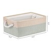 Unique Bargains Fabric Collapsible Storage Organizer Basket with Handles - 4 of 4