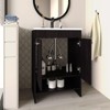 SEVOBAL Bathroom Vanities Floor Vanities 60cm with Four Drawers and Two Open Shelves for Bathroom Storage, Black, 37.41"*23.23"*12.6" - 4 of 4