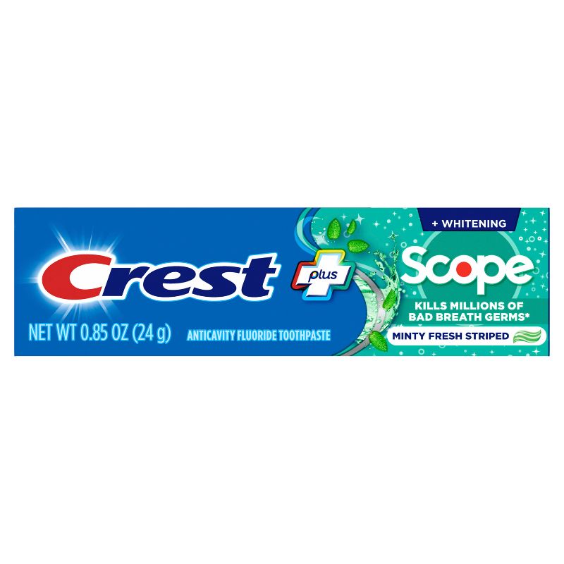 Crest Complete Whitening Plus Scope Multi-Benefit Fluoride Toothpaste Minty Fresh Travel Trial Size Toothpaste, 3 of 12