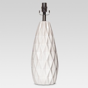 Faceted Ceramic Large Lamp Base White Lamp Only - Threshold
