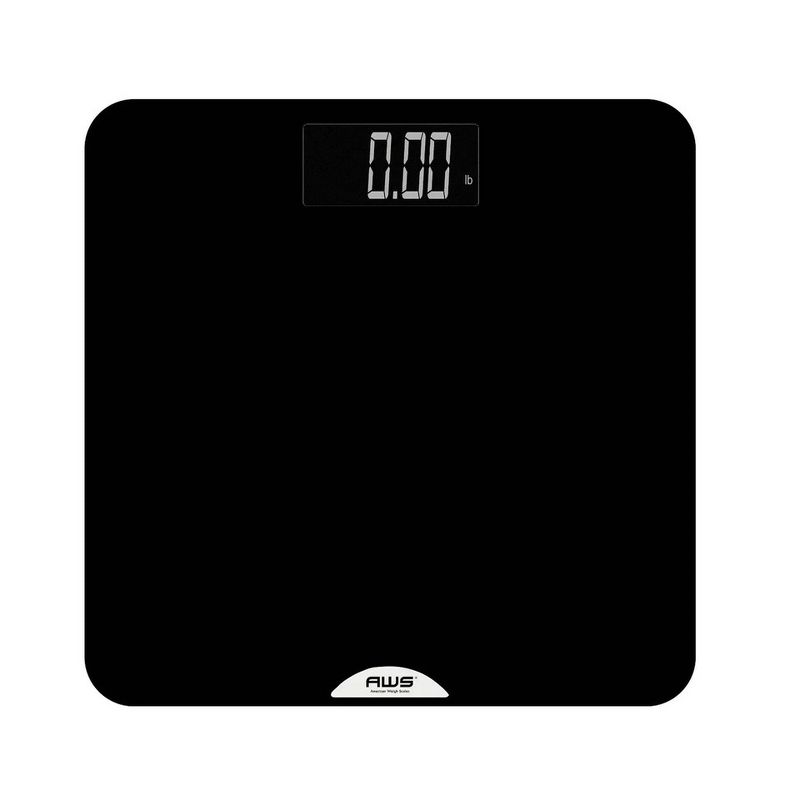 American Weigh Scales Bathroom Body Weight  Scale Non-Slip Rubber Coated Digital Large LCD Display 400LB Capacity, 1 of 6