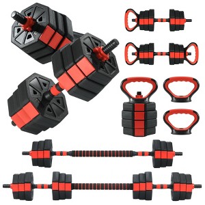 3-In-1 Octagonal Adjustable Dumbbell Set, 88 Lbs Free Weights Dumbbells with Anti-Slip Handle for Men & Women, Versatile Dumbbells Set of 2 - 1 of 4