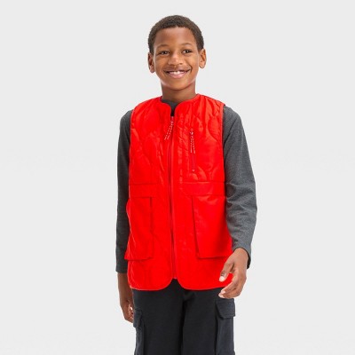 Red puffer vest kids on sale