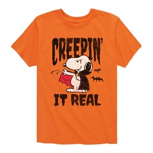 Boys' - Peanuts - Creepin It Real Short Sleeve Graphic T-Shirt - 1 of 4
