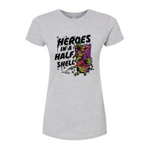 Women's - Teenage Mutant Ninja Turtles Mutant Mayhem - Heroes In A Half Shell Fitted Graphic T-Shirt - 1 of 2