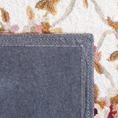 Ivory Hand-Knotted Wool 6' x 9' Rectangular Rug