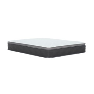 NicBex 12 Inch Plush Euro Top Gel Memory Foam Hybrid Mattress with CertiPUR-US Certified,Mattress in a Box,White+Gray - 1 of 4