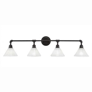Toltec Lighting Vintage 4 - Light Vanity in  Dark Granite with 7" Gold Ice Shade - 1 of 1