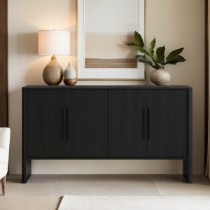4 Door Sideboard, Large Storage Cabinet with Adjustable Shelves and Long Handles,Buffet Cabinet for Kitchen Dining Room Living Room - Leovsnove - 1 of 4