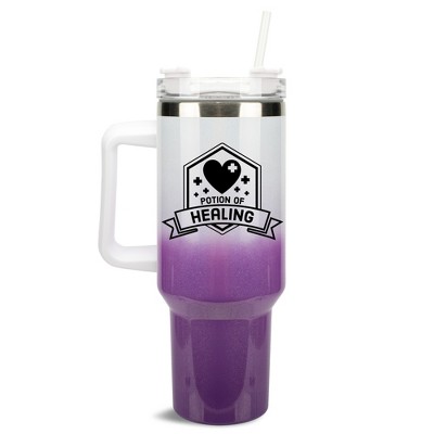 100 North Potion Of Healing Video Gamer Wrap-Around 40 Oz. Stainless Steel Water Bottle Coffee Mug, Spill & Leak Resistant, Travel Tumbler with