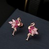 Pink Flamingo Earrings for Women Cz Rose Sterling Silver Ginger Lyne Collection - 3 of 4