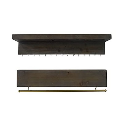 TX USA Corporation Dawson Wooden Wall Shelf with Hook - Natural