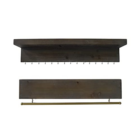 TX USA Corporation Dawson Wooden Wall Shelf with Hook - Natural - image 1 of 1