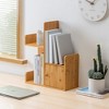 Desktop bookcase, Desk storage rack, wooden desktop display rack, with a small storage cabinet - 2 of 4