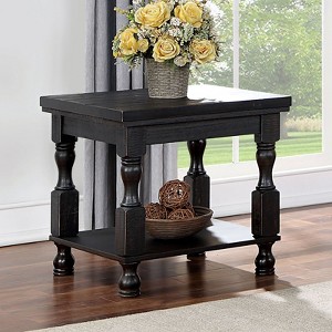 NicBex Rustic Antique Coffee Table with Plank Style Tabletop & Column Turned Legs,Rectangular Center Table for Living Room - 1 of 4