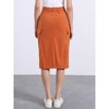 Allegra K Women's High Waisted Elastic Back Corduroy Midi Cargo Skirts with Pockets - 3 of 4