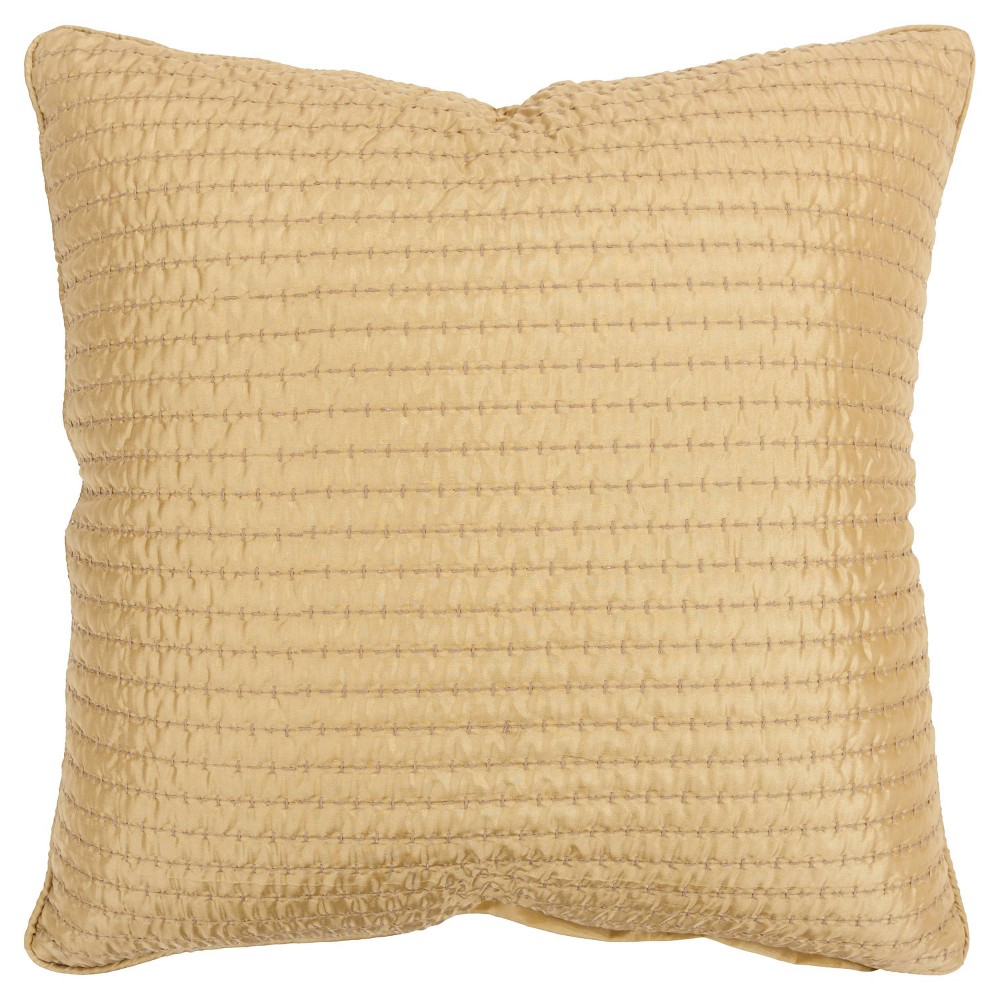 Photos - Pillow 22"x22" Solid Polyester Filled  Gold - Rizzy Home