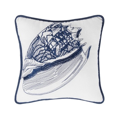 C&F Home 10" x 10" Conch Shell Embroidered Throw Pillow