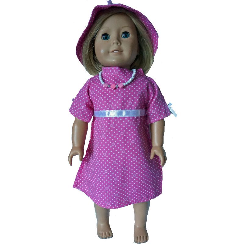 Doll Clothes Superstore 18 Inch Dolls Dress With Hat and Necklace, 2 of 5