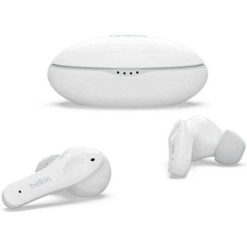 Earbuds Target : And Play Resistant, Ear Kids, Water For Limit Wireless Pac003btwh 85db Nano, Hours Ipx5 True Belkin Soundform For (white) Protection, Sweat 24