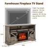 60" Farmhouse Fireplace TV Stand for TVs up to 65", 23" Electric Fireplace with Sliding Barn Door & Storage - 3 of 4