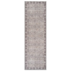 World Rug Gallery Elise Blue Distressed Medallion Indoor Rug – Flat Pile, Washable with Non-Slip Backing - 1 of 4