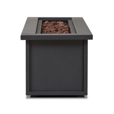 Mila 48" Weathered Slate Steel Propane Fire Pit Table