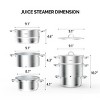 Winado 3-Tier 8.5QT Stainless Steel Juice Steamer Pot With Glass Lid And Handle - 3 of 4