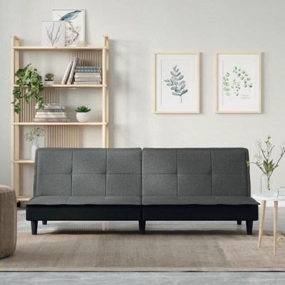 vidaXL Sofa Bed Dark Gray Fabric