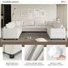NicBex Couches for Living Room 116" Modular Sectional 4 Seat Sofa Chenille Comfy Minimalist Style Sofa Couch with 4 Pillows - 3 of 4