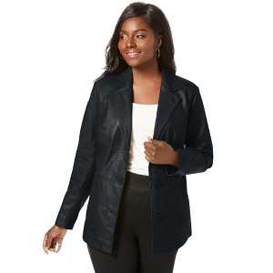 Jessica London Leather Blazer - 1 of 4