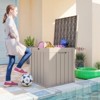 SEVOBAL Deck Boxes 2-Piece 45 Gal Outside Storage Box Container for Storage Patio Furniture Garden Tools, Brown, 30.75"*17.13"*21.85" - 4 of 4