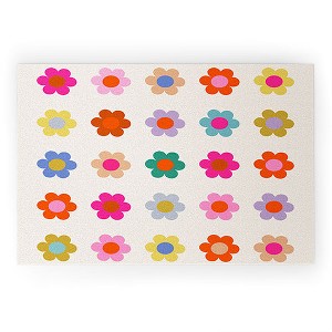 Daily Regina Designs Retro Floral Colorful Print 36" x 24" Welcome Mat - Society6 - 1 of 3