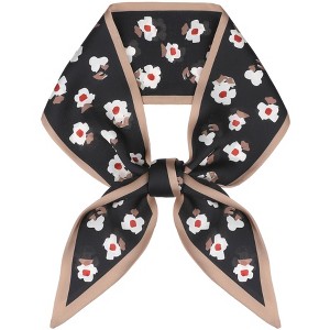 INSPIRE CHIC Women's Floral Printed Flowers Skinny Long Satin Silky Neck Scarves 1Pc - 1 of 4