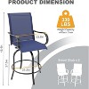 2 Piece Outdoor Swivel Bar Chairs, Patio High Swivel Bar Stools, All Weather High Back and Armrest Patio Chairs - 2 of 4